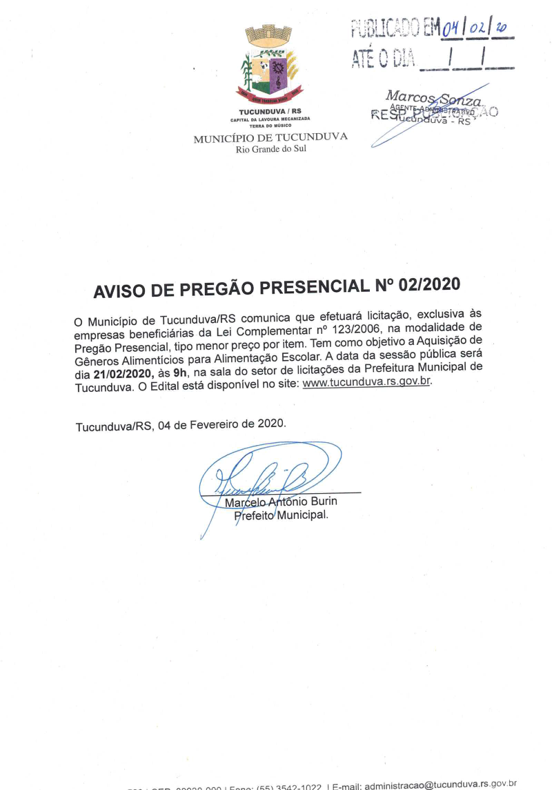 AVISO DE PP Nº 02_2020_ AQUIS GÊNEROS ALIMENTÍCIOS ALIMENT ESCOLAR